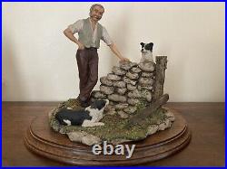Large Country Artists Dry Stone Waller Dyker With Border Collies Keith Sherwin
