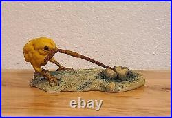 Lowell Davis Fowl Play 1978 Figurine Chick Pulling Worm Border Fine Arts