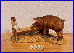 Lowell Davis Slim Pickins 1978 Figurine Double Signed! Pig Rooster 225-034