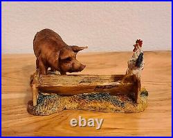 Lowell Davis Slim Pickins 1978 Figurine Double Signed! Pig Rooster 225-034