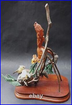 Ltd Ed Detailed Rare Border Fine Arts Red Squirrel & Goldcrests Figurine Ayres