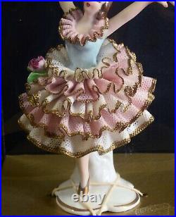 Mint in Original Box Vintage Dresden Lace Dancer Perfect In All Ways