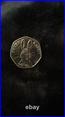 Peter Rabbit half whisker rare 50p Fifty Pence Coin Collectable circulated 2016