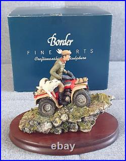 RARE Border Fine Arts Easy Riders figurine Farmer & Collie dog on quad bike