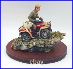 RARE Border Fine Arts Easy Riders figurine Farmer & Collie dog on quad bike