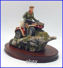 RARE Border Fine Arts Easy Riders figurine Farmer & Collie dog on quad bike