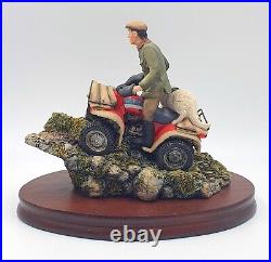 RARE Border Fine Arts Easy Riders figurine Farmer & Collie dog on quad bike