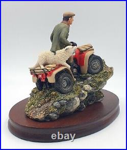 RARE Border Fine Arts Easy Riders figurine Farmer & Collie dog on quad bike