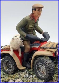 RARE Border Fine Arts Easy Riders figurine Farmer & Collie dog on quad bike