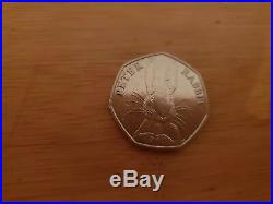 Rare Peter Rabbit Beatrix Potter 50p Coin