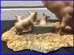 Rare Pig figurine Scotland Border fine arts sculpture piglet Hog Swine UK 1985