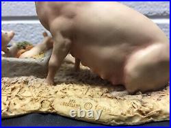 Rare Pig figurine Scotland Border fine arts sculpture piglet Hog Swine UK 1985