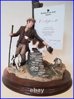 Stunning Border Fine Arts Out With The Dogs Sculpture limited edition 296/1250