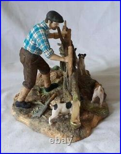 Superb 1981 Border Fine Arts Farmer With Jack Russell's Limited Edition 43/1750