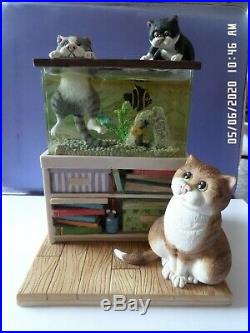 Truly Tropical Comic And Curious Cats A6044 Light Up Fish Tank Very Rare, Vintage