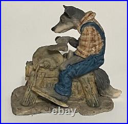 Vintage 1980 Lowell Davis Brer Wolf Figurine Scotland Schmid Border Arts