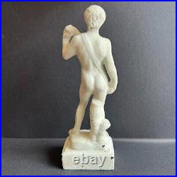 Vintage Metal Statue David Home Decor Made in Italy White color Beautiful 14 cm