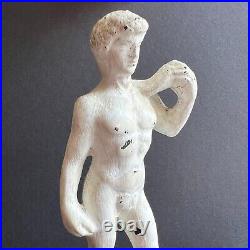 Vintage Metal Statue David Home Decor Made in Italy White color Beautiful 14 cm