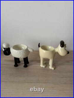 Wallace and Gromit Shaun the Sheep Enesco Border Fine Arts Egg Cups