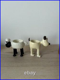 Wallace and Gromit Shaun the Sheep Enesco Border Fine Arts Egg Cups